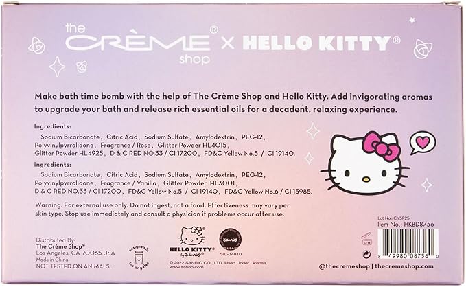 The Crème Shop x Hello Kitty Hello Fizzy! Bath Bomb Duo | Holiday Gift Sets | Stocking Stuffers | Aromatherapy Bath Bombs (2 Pack)