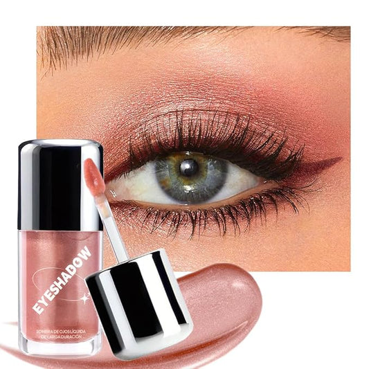 Champagne Liquid Metallic Glittler Shimmer Eyeshadow, Longwear Eye Makeup For Older Women, Buildable Highly Pigmented & Blendable Eye Shadow Cream in Shimmer Finishes, Vegan & Cruelty-Free (Champagne)