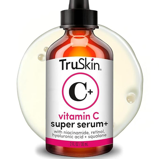 TruSkin Vitamin C Super Serum for Face - Five Skin Benefits in One Serum with Vitamin C, Retinol, Niacinamide, Hyaluronic Acid & Squalane - Brighten, Firm & Smooth the Look of Skin, 2 Fl Oz