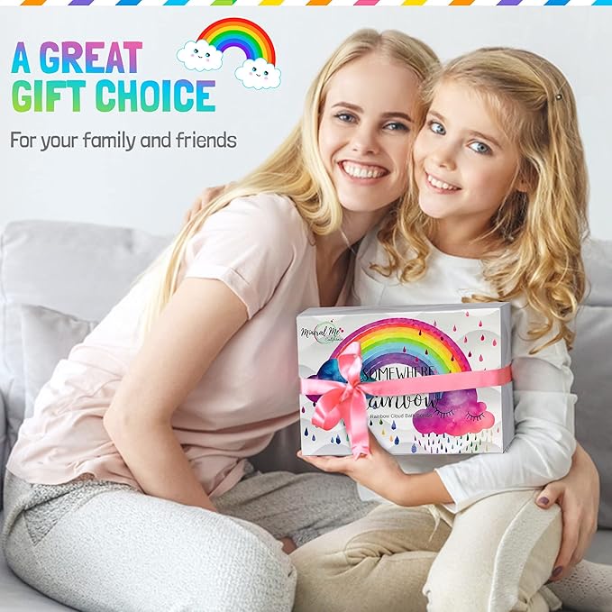 Bath Bombs for Kids - All Natural Magic Rainbow BathBombs w/Organic Ingredients, Moisturizing, Vibrant Colors & Rich Bubbles, Cloud Bath Bombs, Birthday Gifts for Kids, Easter Gifts for Girls