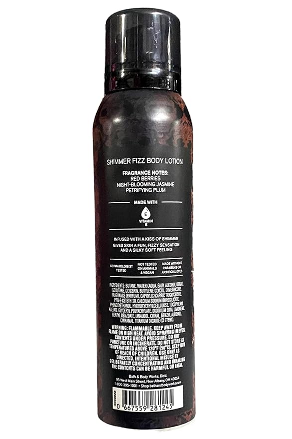 Bath & Body Works Vampire Blood 2 Pack Shimmer Fizz Body Lotion Set with a Natural Oats Sample Soap