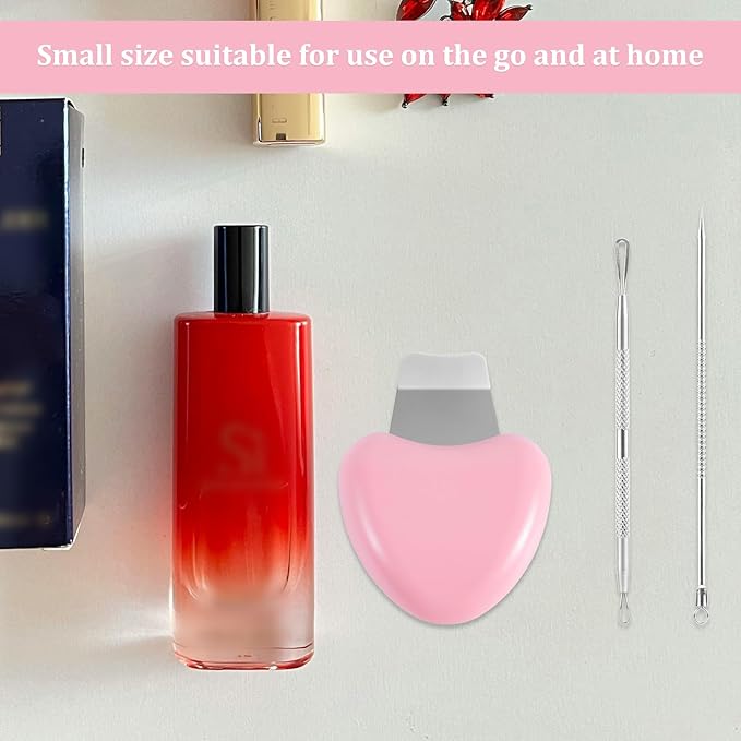 Skin Scrubber Face Spatula, Blackhead Scraper Pimple Scraper Shovel Stainless Steel Blackhead Remover Tools Kit Acne Needles Whitehead Comedones Extractor Included for Women Men Pore Cleaner