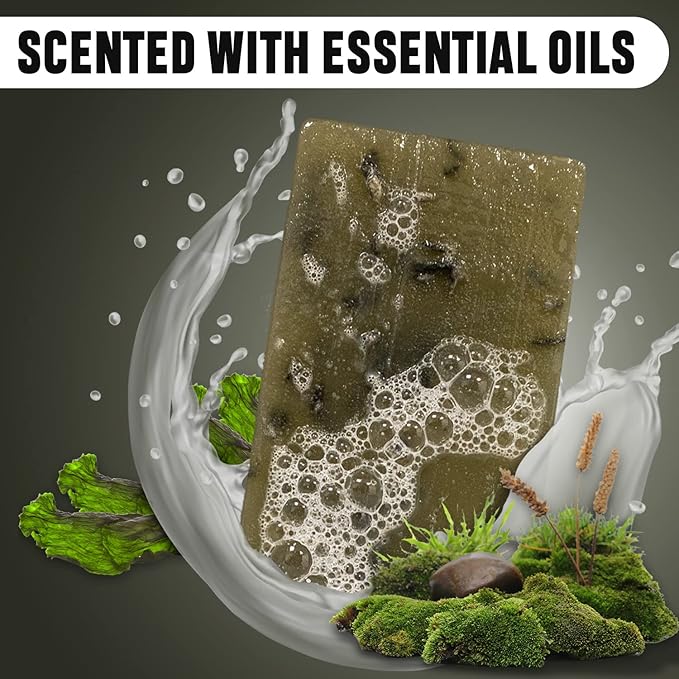 Ness Mens Soap Bar - Maritime Moss Scent, Natural Soap For Men With Organic Ingredients, Mens Bar Soap With Essential Oils, Moisturizing Bar Soap For Men, Handmade In The USA, Cruelty Free, Vegan