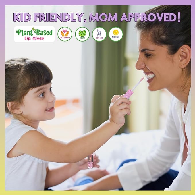 Townley Girl Encanto 7 PK Kids Lip Gloss Set | Vegan Girls Makeup for Ages 3