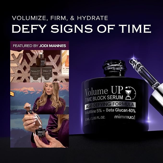 Volume Up Time Block Serum | Anti-Aging 5% Volufiline + 40% Beta Glucan | Plumps Wrinkles by Stimulating Fat Cell Production | Undereye, Forehead, Frown Lines&Neck Wrinkles | 30ml / 3pcs