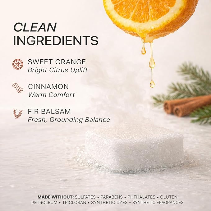 Shower Steamers Aromatherapy - USA Made with Natural Ingredients, Relaxation Gifts for Women & Men, Self Care Spa Day Essentials, Large Shower Tablets with Orange & Fir Essential Oil