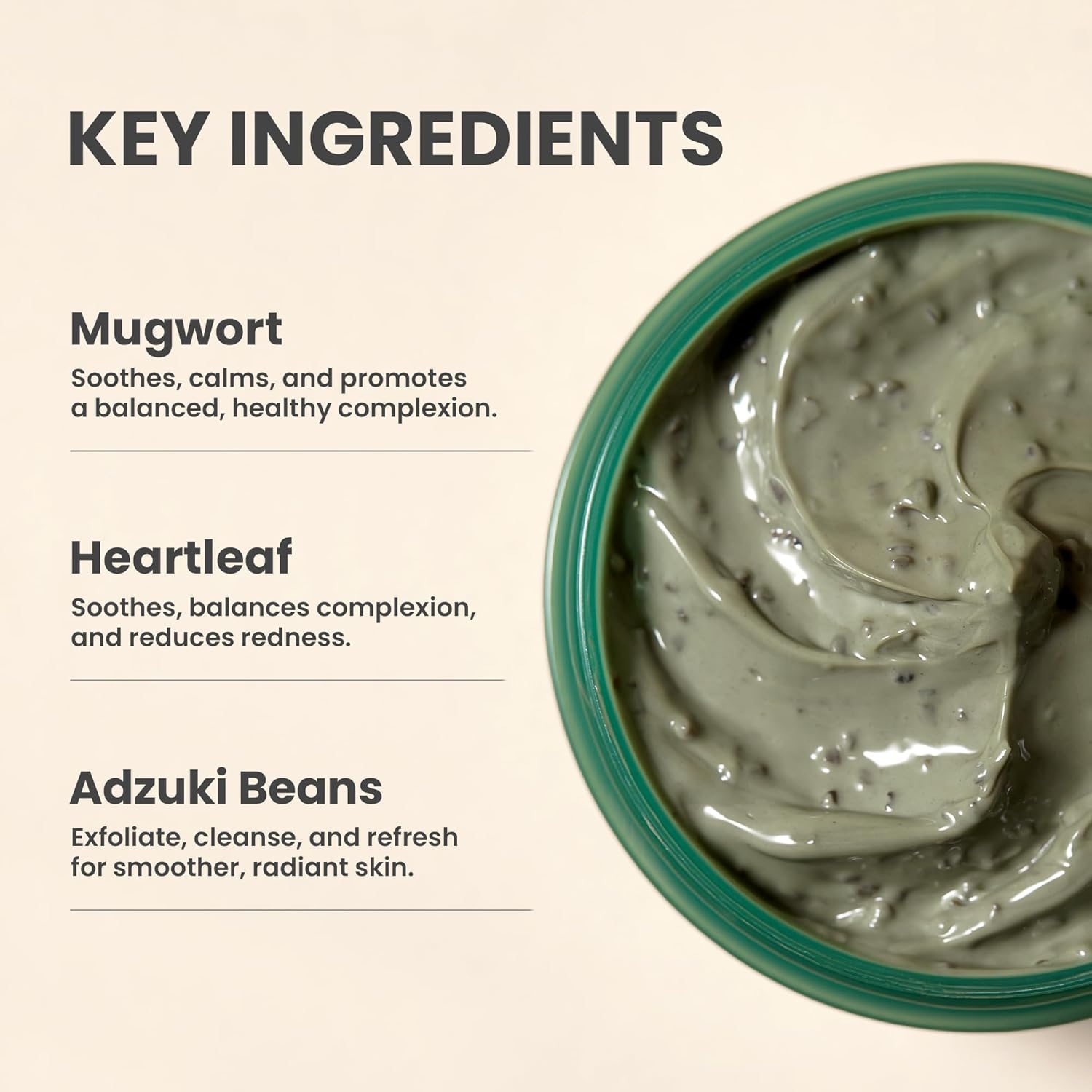 Mugwort Pore Clarifying Wash off Pack - Face Exfoliator Targets Clogged Pores, Whitehead & Blackhead Remover - Vegan Korean Skin Care Glass Skin Clay Mask - 3.38 Fl. Oz.