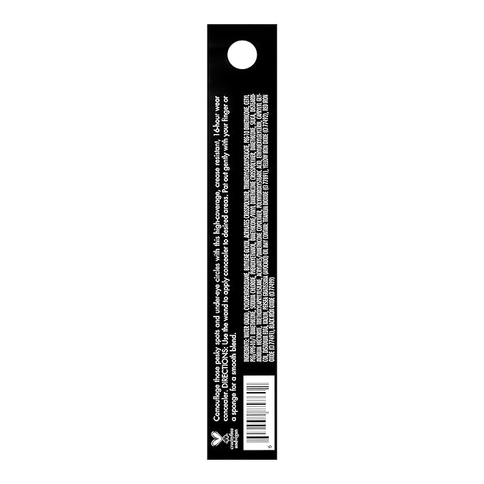 e.l.f. 16HR Camo Concealer, Full Coverage, Highly Pigmented Concealer With Matte Finish, Crease-proof, Vegan & Cruelty-Free, Light Peach, 0.203 Fl Oz