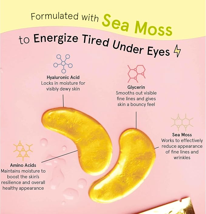 Under Eye Patches for Dark Circles & Puffiness - Gel Eye Masks for Puffy Eyes & Wrinkles - Travel Essentials, Self-Care, Vegan Skincare Gifts for Women & Men (24 Pairs, Gold)