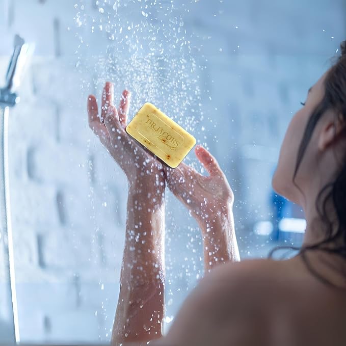Dr Jacobs Naturals, Triple Milled Loofah Exfoliating Castile Bar Soap (Pack of 6) - Free of Parabens, Sulfates, Synthetics, Gltuen and GMO (Luscious Lavender)
