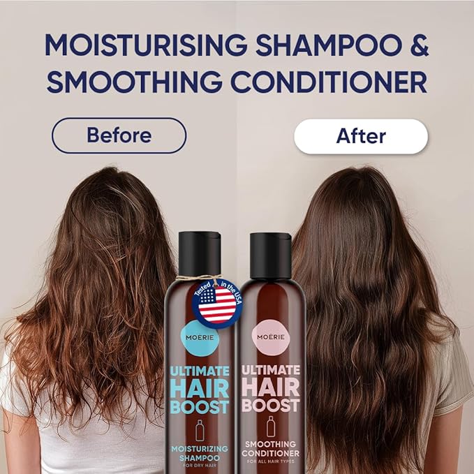 Moerie Ultimate Hair Growth Shampoo & Conditioner Double Set – Longer, Thicker, Fuller Hair – Vegan, Volumizing, Paraben & Silicone Free – Moisturizing for All Hair Types – 4 x 8.45 fl oz (250ml)