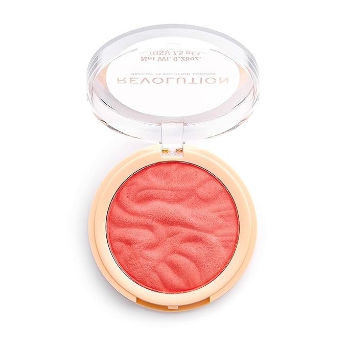 Revolution Beauty London, Blusher Reloaded, Pressed Powder Face Blusher, Highly Pigmented & Long-Lasting Formula, Coral Dream, 0.26 oz