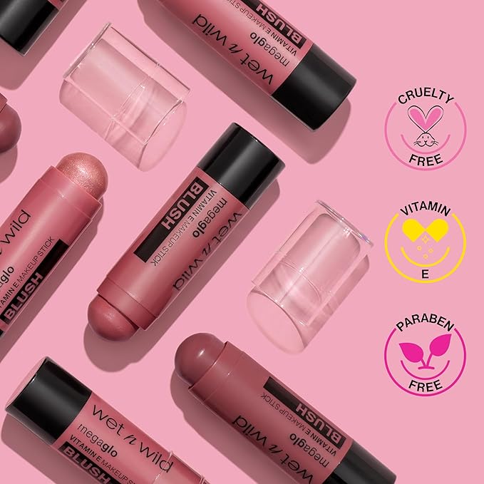 wet n wild MegaGlo Makeup Stick, Buildable Color, Versatile Use, Cruelty-Free & Vegan - Current Jam