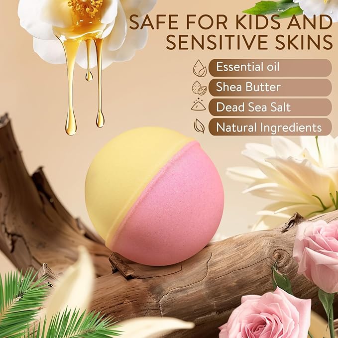 Bath Bombs for Women Gift Set, 20 Pcs Natural Bath Bombs with 10 Unique Scents, Handmade Fizzies with Shea Butter for Skin Moisturizing, Organic Relaxing Bubble Bath, Spa Gift for Mom Wife Girlfriend
