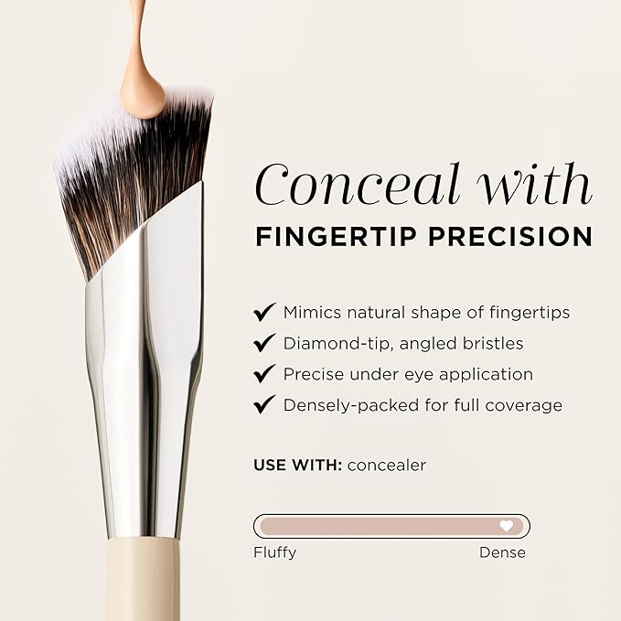 HALEYS Beauty Concealer Makeup Brush for Under Eye & Face Makeup, Precision Flat Brush for Cream, Liquid & Powder Make Up, Seamless Blending, Targets Under Eyes and Blemishes, Vegan & Cruelty Free
