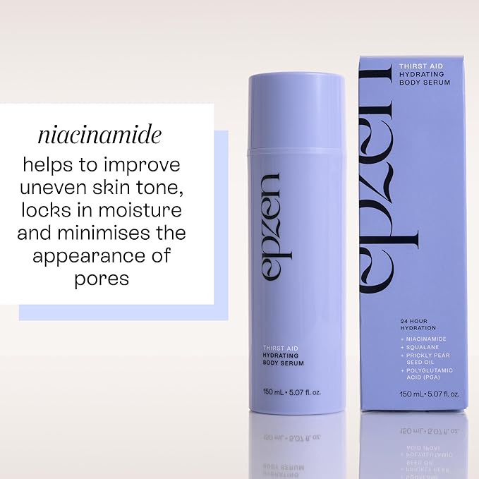 epzen Thirst Aid Hydrating Body Serum with Prickly Pear Seed Oil, Squalane, Hydrating Serum Skin Care Moisturizer, Lightweight & Nourishing Vegan, Paraben & Sulfate Free, Cruelty Free, 5.07fl. oz.