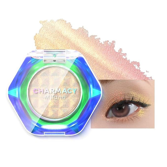 CHARMACY Multichrome Glitter Eyeshadow, Intense Pigmentation Chameleon Sparkling Eyeshadow, Bright Highlighter Duochrome Eye Make Up, Multi-Reflective Finishes Glitter Metallic Eye Makeup #03
