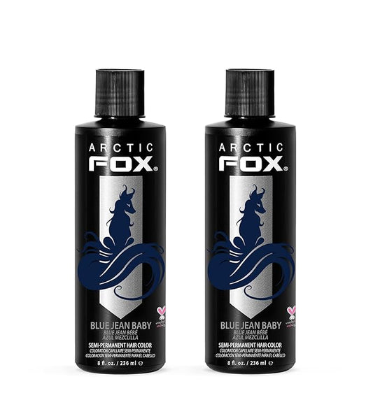 Arctic Fox Semi-Permanent Hair Dye, Vegan & Cruelty-Free, Conditioning, Ammonia-Free, Peroxide-Free, Blue Jean Baby, Long-Lasting Vibrant Color, 8 Fl Oz (Pack of 2)