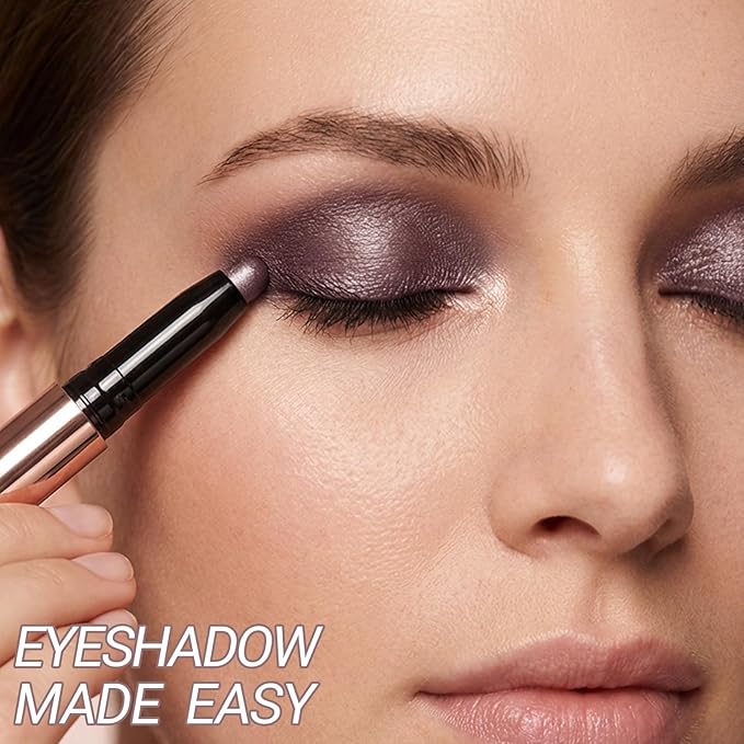 Erinde Waterproof Cream Eyeshadow Stick, Smokey Taupe Shimmer Eye Shadow Stick, Long-Lasting Crease-Proof Cream to Powder Buildable & Blendable Eye Shadow Pencils Crayon, Vegan & Cruelty-Free, B09