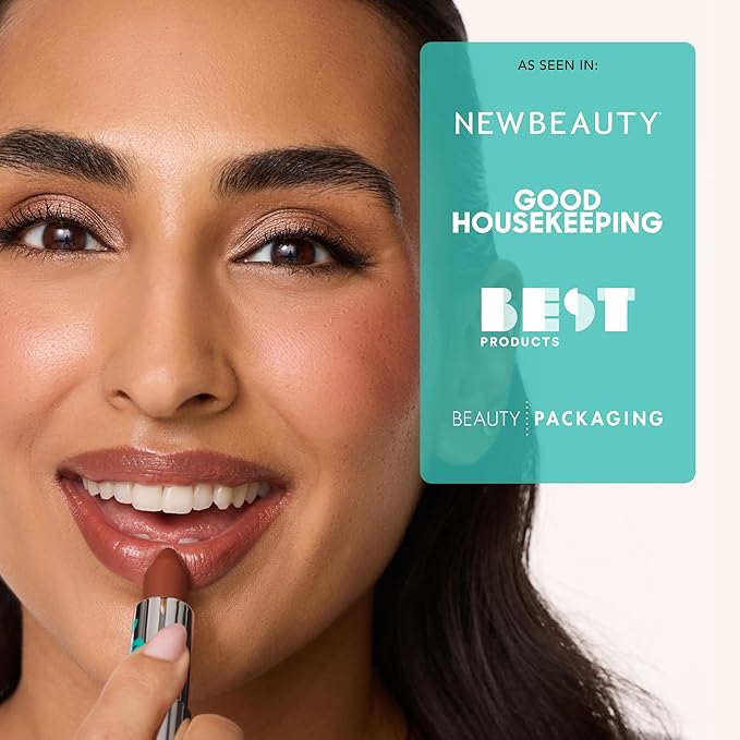 Thrive Causemetics Impact-FULL Smoothing Lipstick, Moisturizing Lip Makeup Essential with Vitamin E, Lightweight Creamy Lipstick for Women, Long Lasting, Vegan, Shade Kris (Neutral Cocoa)