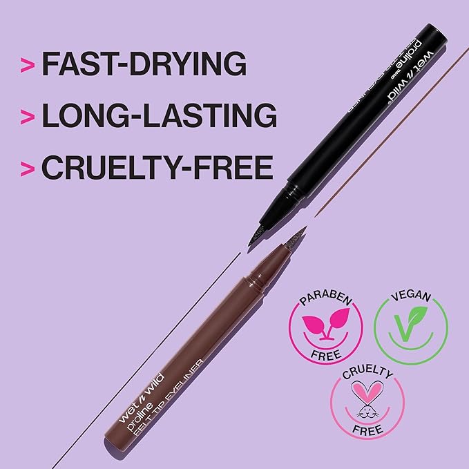wet n wild MegaLiner Liquid Eyeliner - Electric Purple (Pack of 2)