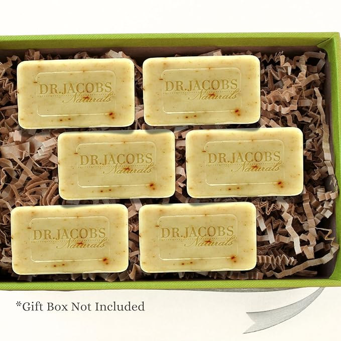 Dr Jacobs Naturals, Triple Milled Loofah Exfoliating Castile Bar Soap (Pack of 6) - Free of Parabens, Sulfates, Synthetics, Gltuen and GMO (Luscious Lavender)