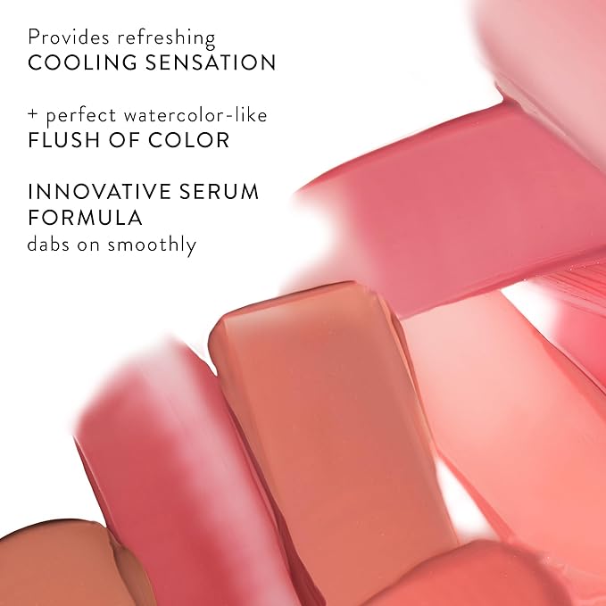 LAURA GELLER NEW YORK Serum Blush Tint, Lightweight Liquid Blush for Cheeks, Weightless Watercolor Sheer Finish, Poppy Peach