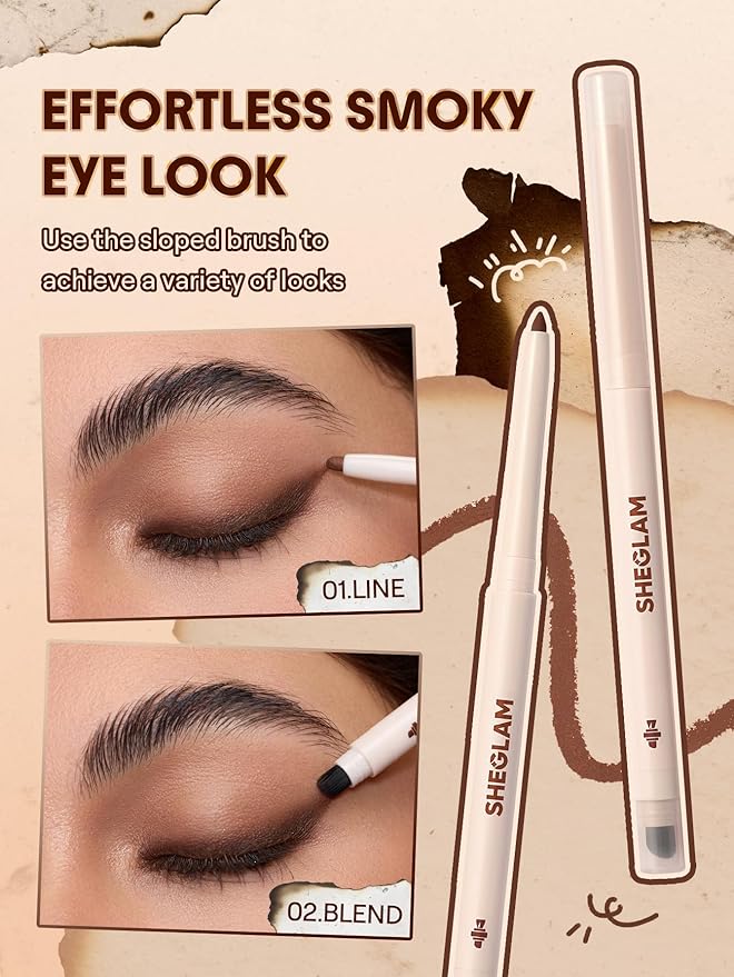 SHEGLAM Gel Glide Eyeliner Pencil Creamy Waterproof Smudgeproof Longwearing Eyeliner-Black