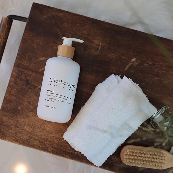 Lifetherapy Hydrating Body Lotion – Loved | Clean, Skin-Loving Product| Vegan & Gluten Free | Lightweight | Thoughtfully Crafted Fragrance 12oz