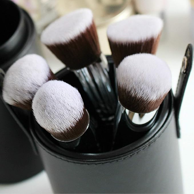 Kabuki Makeup Brush Set - Beauty Junkees 5pc Professional Make Up Brushes for Full Face Foundation, Blush, Bronzer Contour, Concealer, Mineral Powder Cosmetics, Affordable Cruelty Free