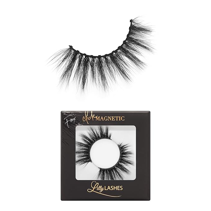 Lilly Lashes Click Magnetic Eyelashes - Miami Flare Magnetic Faux Mink Lashes for a Natural Look - False, Wispy Magnet Eyelashes - Vegan Makeup Lash Extension - Magnetic Eyelashes Without Eyeliner