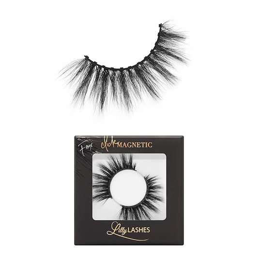 Lilly Lashes Click Magnetic Eyelashes - Miami Flare Magnetic Faux Mink Lashes for a Natural Look - False, Wispy Magnet Eyelashes - Vegan Makeup Lash Extension - Magnetic Eyelashes Without Eyeliner