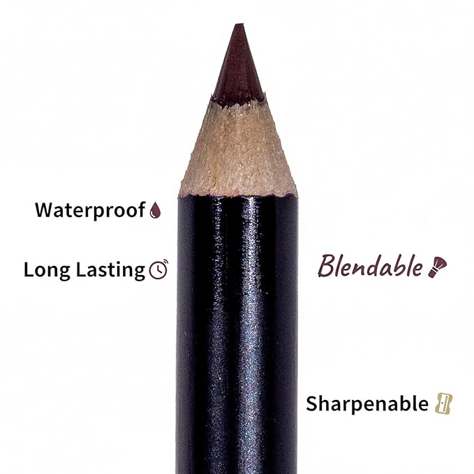 Mynena Brown Creamy Matte Waterproof Lip Liner | Long Lasting Transfer-Proof | Sharpenable | Blendable Pencil for Defined Lips