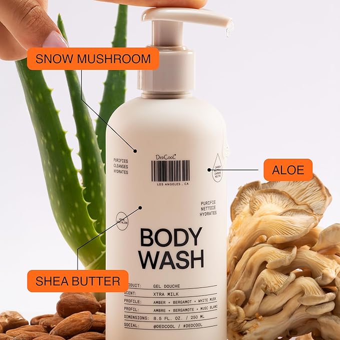 DedCool Body Wash Refill | 01 Taunt | Shea Butter & Snow Mushroom | Hydrating, Non-Toxic, Vegan | Bergamot, Dew, Cassis & Amber | 16 fl oz