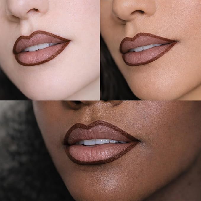 Mynena Brown Creamy Matte Waterproof Lip Liner | Long Lasting Transfer-Proof | Sharpenable | Blendable Pencil for Defined Lips