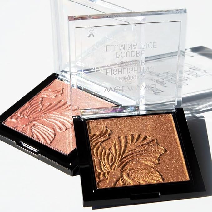 wet n wild MegaGlo Highlighting Powder, Highlighter Makeup, Shimmer Glow, Pink Rose Gold Bloom Time