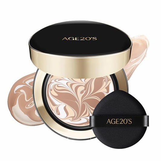 [Vegan] AGE20'S Signature Essence Pact | Pack of 1 | 23W BEIGE | Korean Cushion Foundation | Cream Foundation, Dewy & Glow Finish, Natural Coverage, SPF 50+