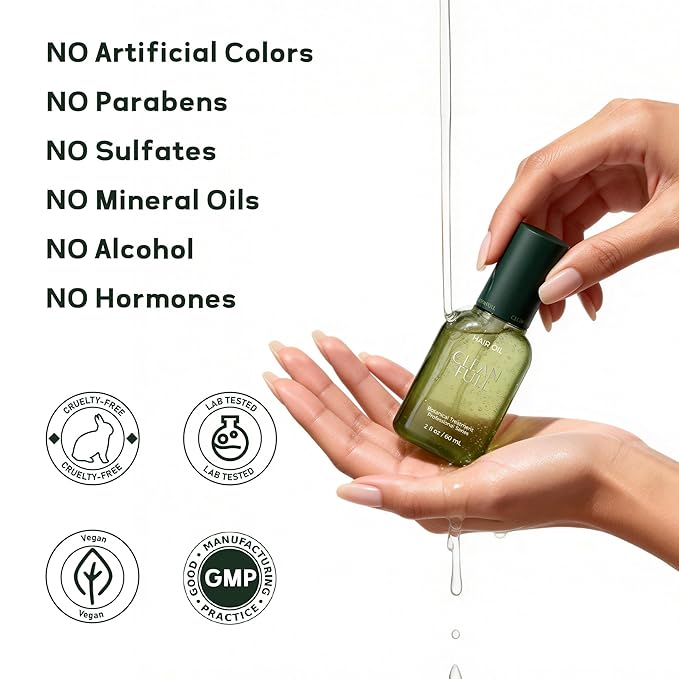 Botanical Hair Oil for Dry & Damaged Hair, Lightweight Leave-In Hair Serum with Heat Protection, Frizz Control, Shine & Split End Care, Vegan & Cruelty-Free, Paraben & Sulfate Free (2 fl oz)