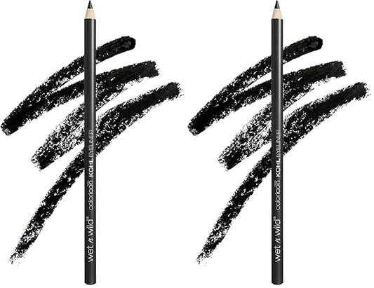 wet n wild Color Icon Kohl Eyeliner Pencil - Rich Hyper-Pigmented Color,Smooth Creamy Application,Long-Wearing Matte Finish Versatility,Cruelty-Free - Baby's Got Black,(Pack of 2)