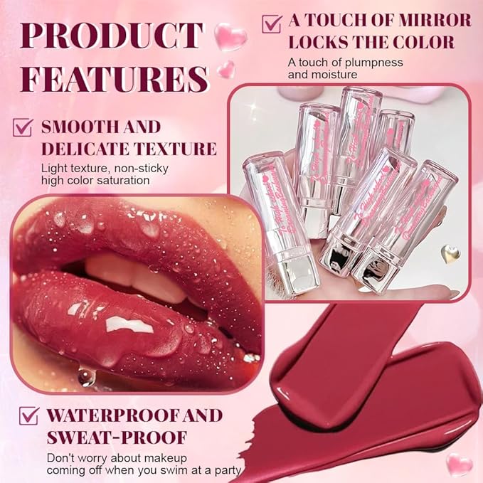 Plum Plumper Moisturizing Butter Lipstick for Women, Natural Tinted Lip Balm Shine Nourishing Hydrating Lip Gloss Stain for Dry Lips, Lightweight Lip Liner Care Makeup, Vegan 1Pc Dark Plum Wine