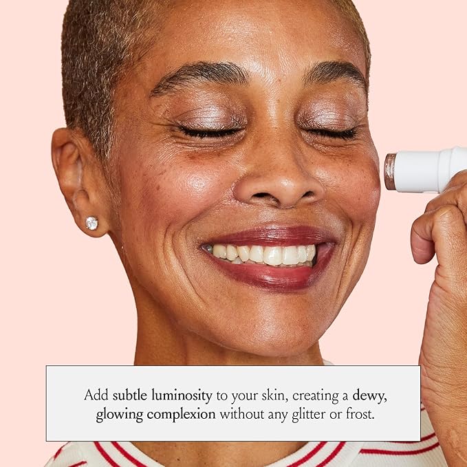 Boomstick Glimmer ® Highlighter Makeup Stick, Subtle Shimmer Face Highlighter Stick for Mature Skin, Hydrating Cream Makeup for Cheekbones, Brow Bones & Nose, No Glitter Highlight