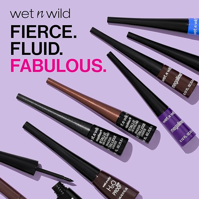 wet n wild MegaLiner Liquid Eyeliner - Voltage Blue (Pack of 2)