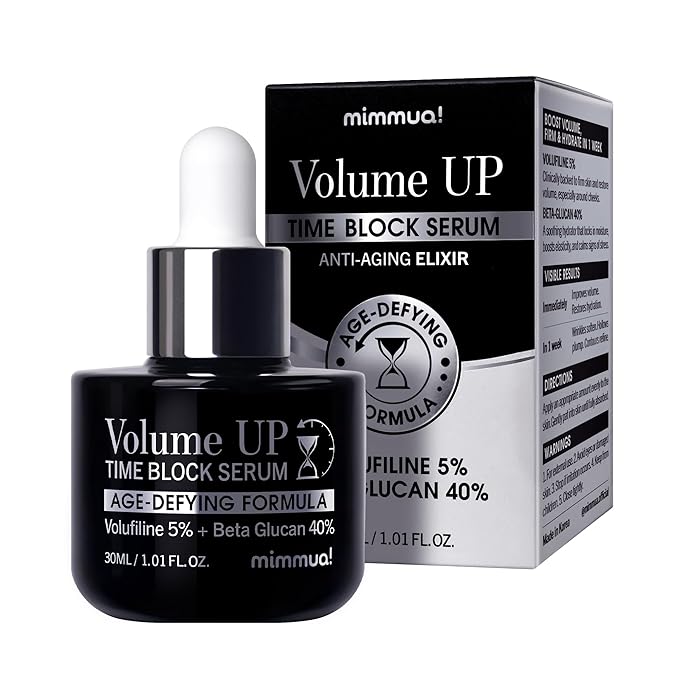 Volume UP Time Block Serum | Anti-Aging Wrinkle Filler | 5% Volufiline + 40% Beta Glucan | Botox in a Bottle | Plumps Wrinkles by Stimulating Fat Cells | Under eye, Forehead, Frown Line, Neck Wrinkle