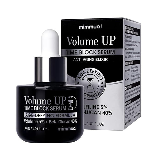 Volume UP Time Block Serum | Anti-Aging Wrinkle Filler | 5% Volufiline + 40% Beta Glucan | Botox in a Bottle | Plumps Wrinkles by Stimulating Fat Cells | Under eye, Forehead, Frown Line, Neck Wrinkle