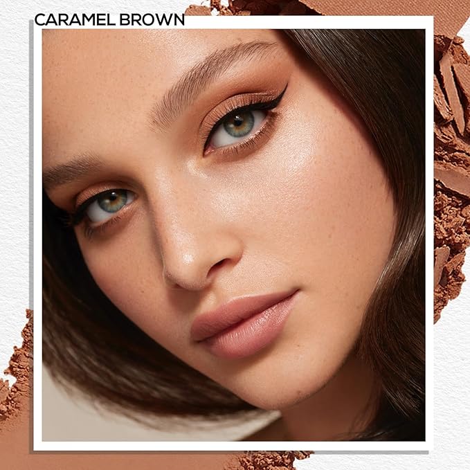 MAKI YIKA Caramel Brown Matte Single Eye Shadow Palette for Women, Pigmented White Eyeshadow Powder for Brown Eyes, Color Stay Long Lasting Waterproof Eye Makeup Palette, #11