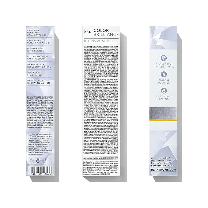 ion Permanent Creme Hair Color 8NN Light Intense Blonde, Vegan, Cruelty Free, PPD Free, 100% Gray Coverage, LongLasting, FadeResistant Color, 2.05 oz