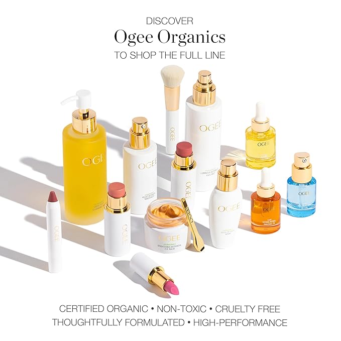 Ogee Sculpted Face Stick (AMETHYST - SOFT CHAMPAGNE SHIMMER) Certified Organic Blush Stick - Multi-Use Cream Blush & Highlighter Stick