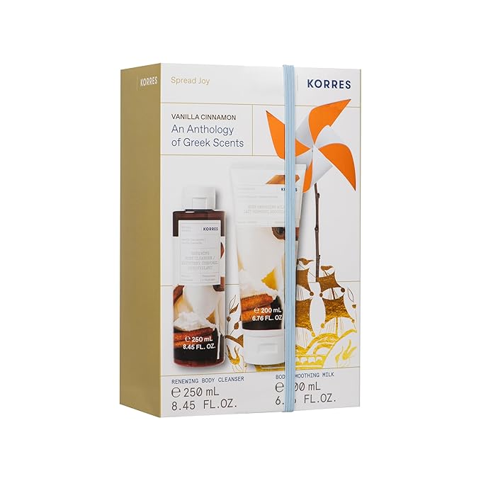 KORRES POMEGRANATE GROVE Body Care Gift Set, Fruity, Juicy Pomegranate, Value Set for Men and Women, Shower Gel 250 ml and Body Milk 200 ml, Vegan.