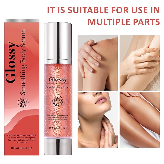Glossy Smoothing Body Serum for Neck & Body – Hydrating Firming Gel with Niacinamide, Peptides & Hyaluronic Acid – Improves Skin Texture, Lightweight Vegan Formula – 100ml (1)