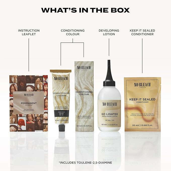 No Bleach London Permanent Hair Dye, Long-Lasting and Multi-dimensional At-Home Hair Colour, Fortified with Vegan Sea Silk and Cocamide for Incredible Shine, Colour: Vivid Copper (Complete Kit)
